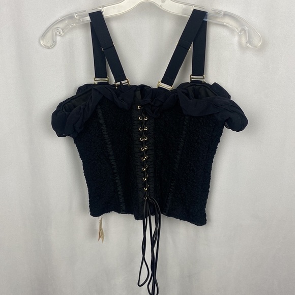 We Are HAH NWT Free People Seams Like A Princess Corset - Noir - Size Medium - Picture 10 of 16